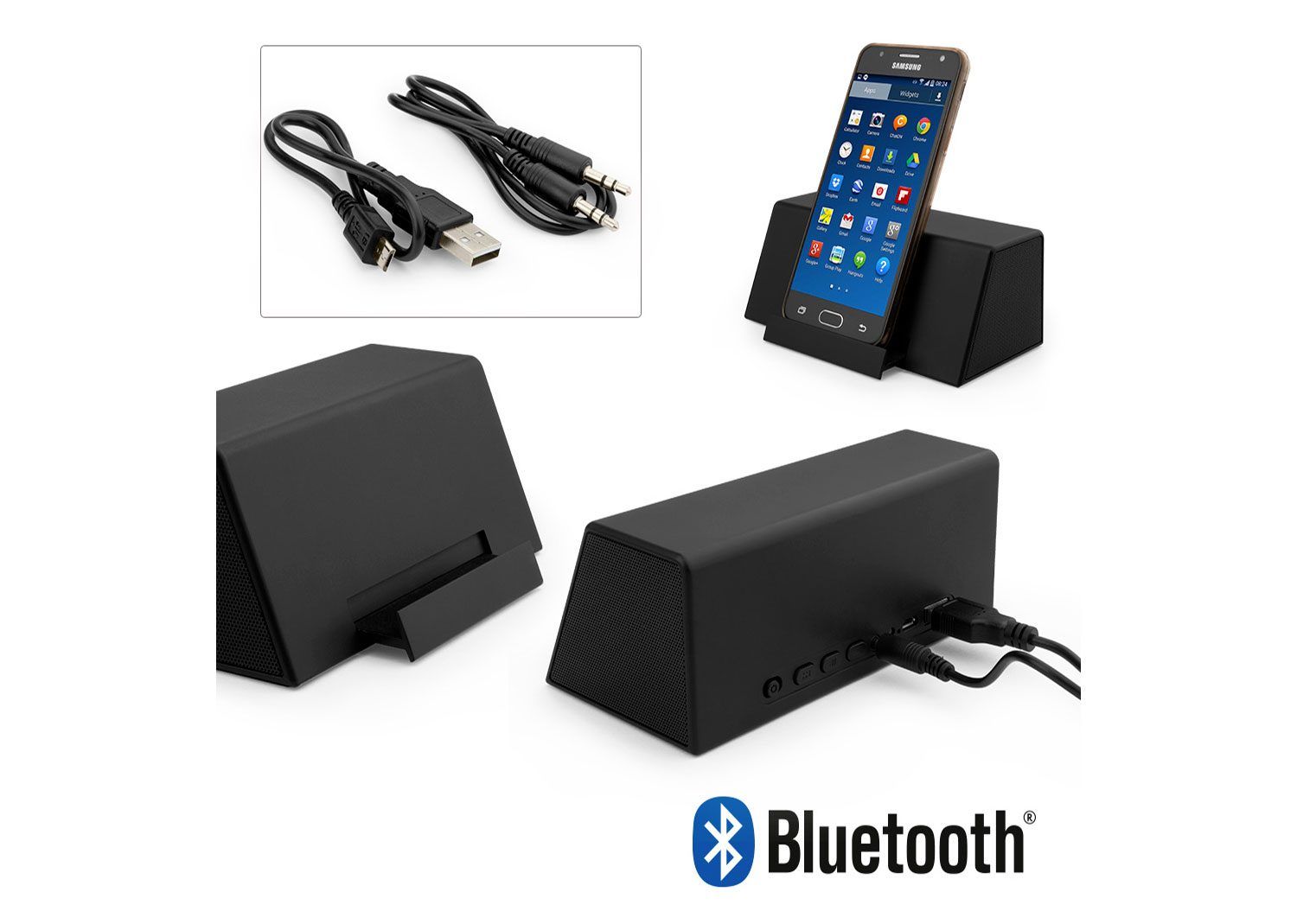 Altavoz Bluetooth V4.2, con powerbank y holder para dispositivo móvil